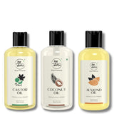 Combo of Pure Oils | Almond Oil, Coconut Oil & Castor Oil | 200 ml each - 200 ml X 3 units