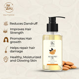 ShatPratishat Almond oil. Made from premium Sweet almonds. Cold pressed , Organic and chemical free. Mineral oil free. Silicone free oil.