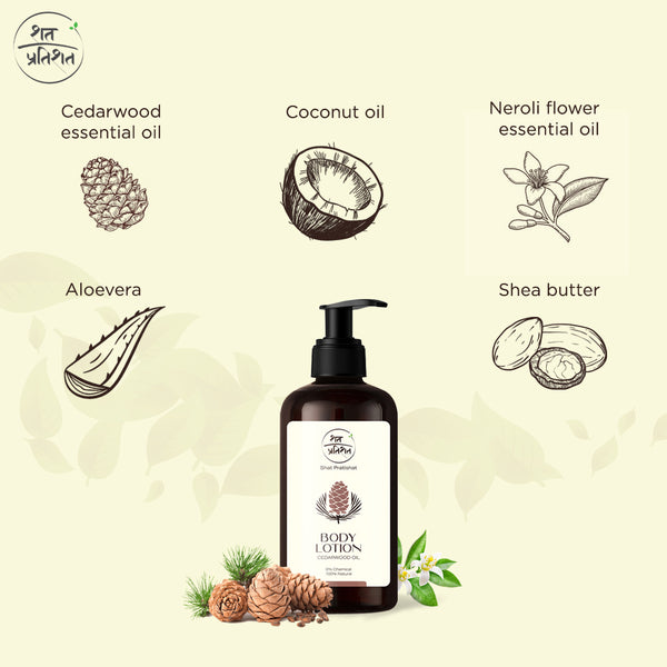 Cedarwood Body Lotion 200ml and Charcoal Face Mask 50gm : Combo