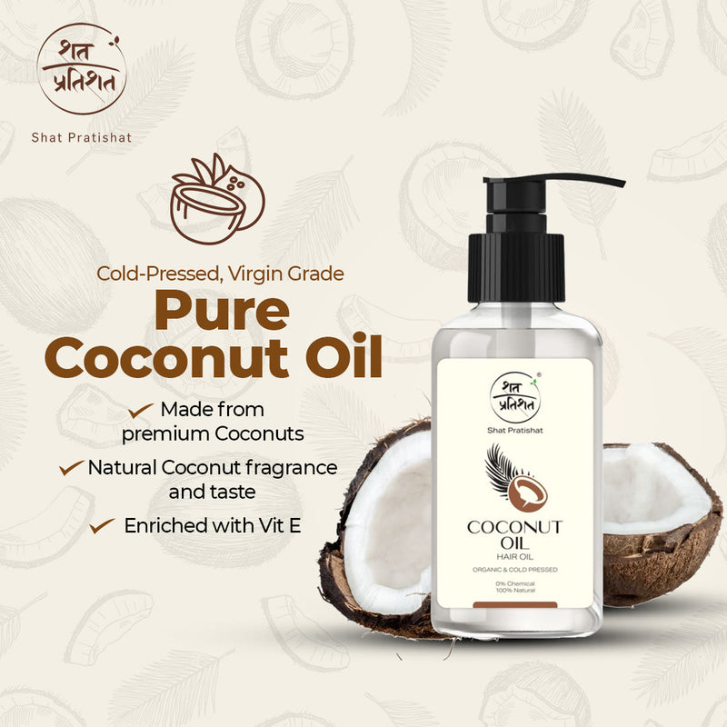 ShatPratishat Coconut Oil Pure, Organic Cold-pressed