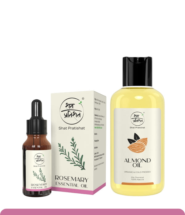 Almond Oil (200ml) and Rosemary Essential Oil (20ml) Combo back