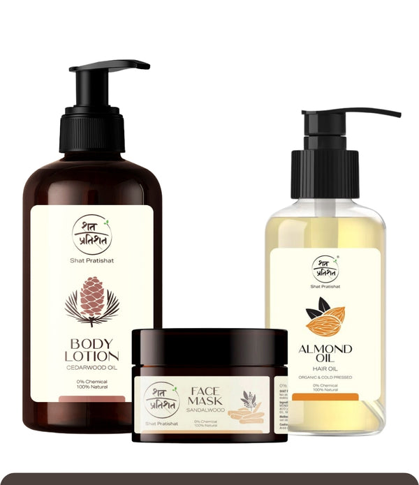 ShatPratishat Body lotion, Almond Oil and Face mask combo