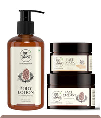 WINTER SKINCARE COMBO | CEDARWOOD BODY LOTION , FACE CREAM & SANDAL FACE MASK